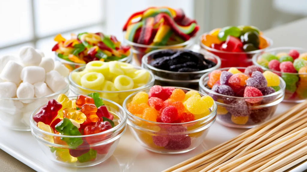 Candy Kabobs Recipe - Fun Colorful Party Dessert for Kids 2 Candy Kabobs