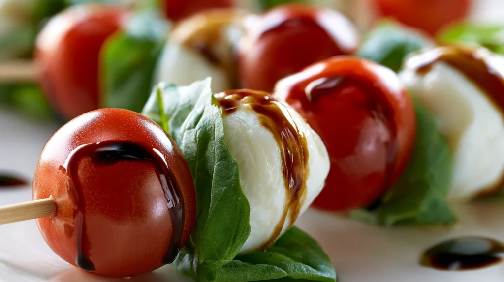 Caprese Skewers Recipe - Easy Fresh Party Appetizer 2 Caprese Skewers