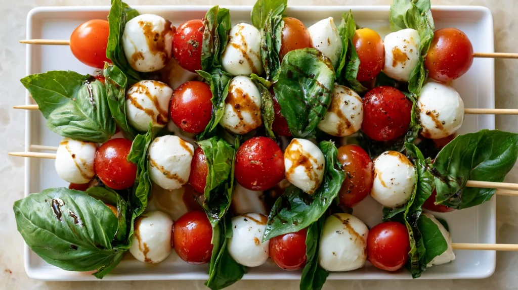 Caprese Skewers Recipe - Easy Fresh Party Appetizer 10 Caprese Skewers
