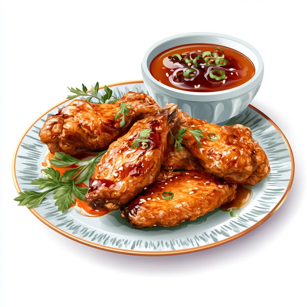 Chicken Wings in the Oven - Crispy, Juicy, and Easy to Make 4 chicken wings vector