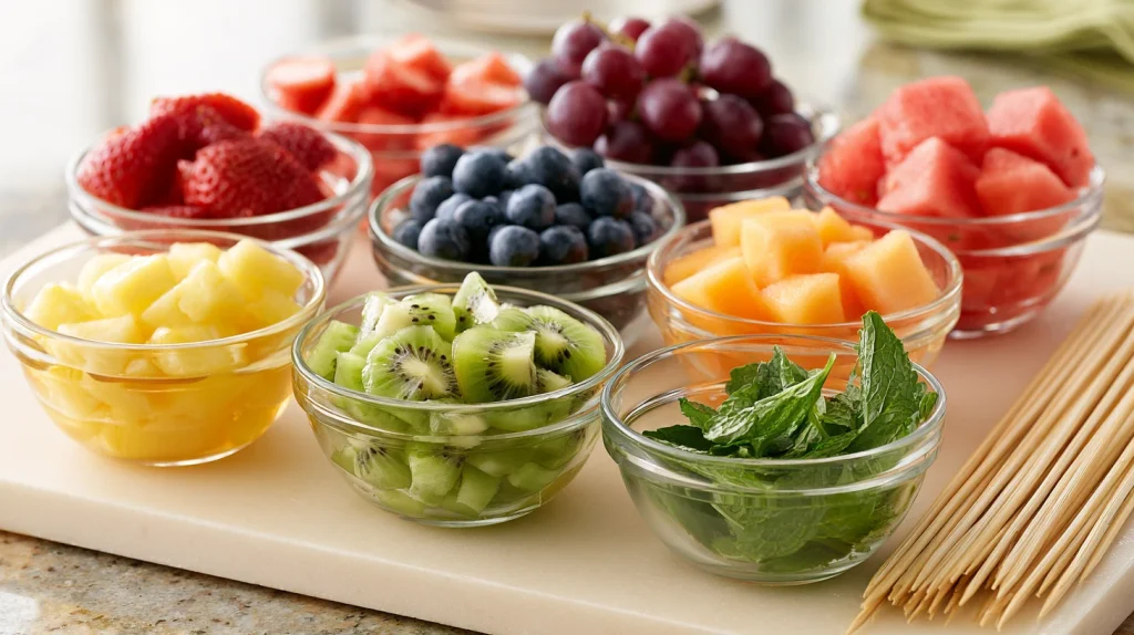 Fresh Fruit Kabobs - Easy Party Snacks & Healthy Treats 2 Fruit Kabobs