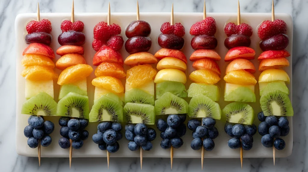 Refreshing Fruit Skewers Idea - Stunning Party Treats 13 Fruit Skewers