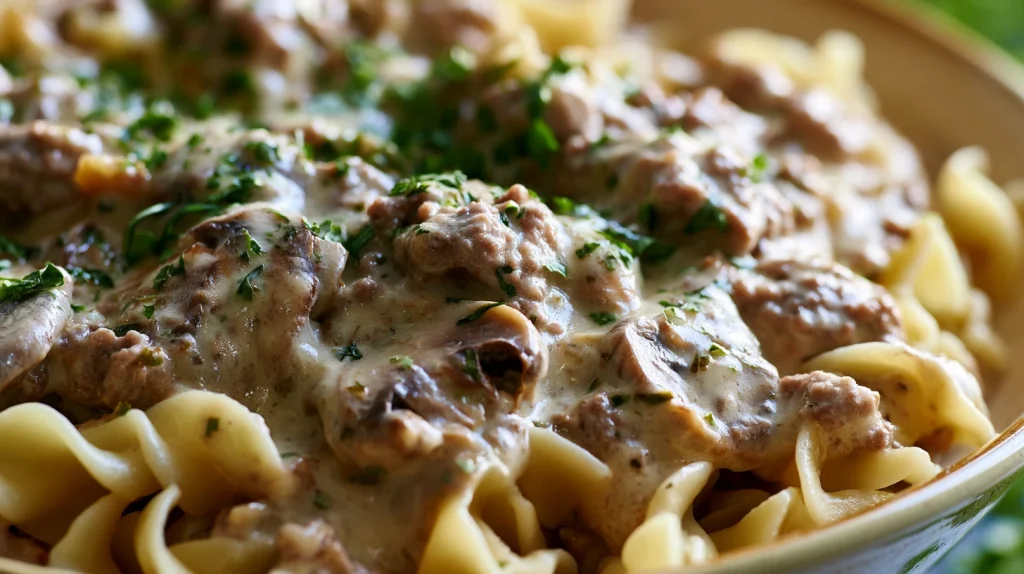 Best Hamburger Stroganoff - Perfect Creamy Family Dinner 2 Hamburger Stroganoff