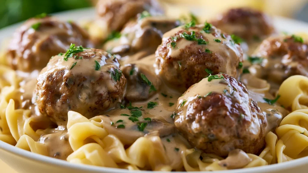 Easy Meatball Stroganoff Recipe - Cozy Family Dinner Tonight 13 Meatball Stroganoff
