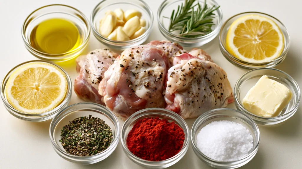 Roasted Chicken Thighs - Best Crispy Lemon Garlic Thighs 3 Roasted Chicken Thighs