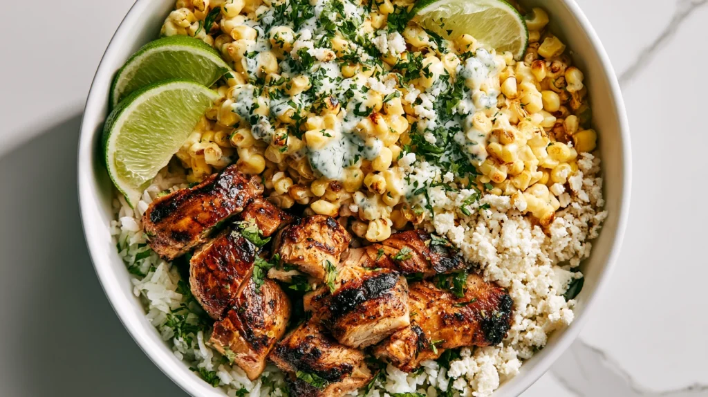 Best Street Corn Chicken Rice Bowl - Easy Dinner Idea 9 Street Corn Chicken Rice Bowl