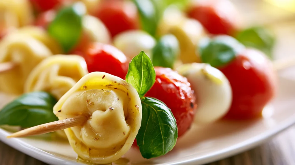 Tortellini Skewers Recipe - Easy Caprese Tortellini Skewers 2 Tortellini Skewers