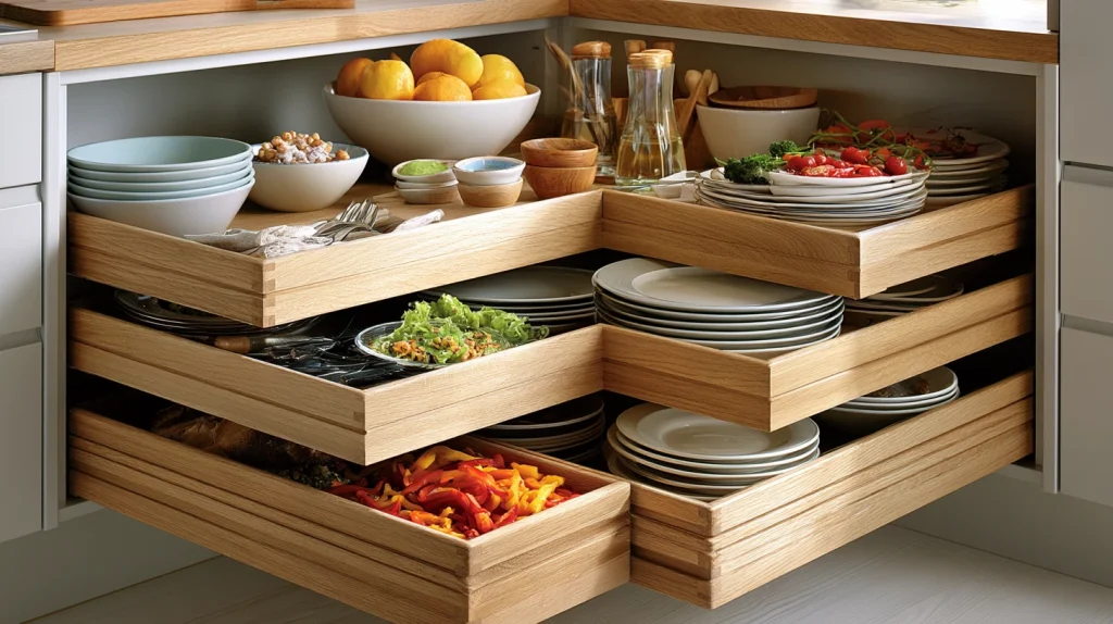 9 Famous Small Kitchen Cabinets Ideas 9 Add Corner Storage Solutions