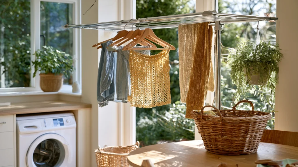 10 Gorgeous Basement Laundry Room Ideas 10 Add a Hanging Drying Area