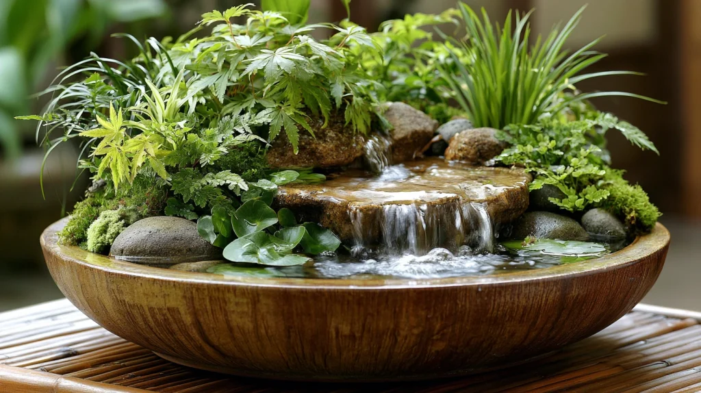 7 Popular Staircase Plants Indoor Ideas 7 Add a Small Indoor Water Feature