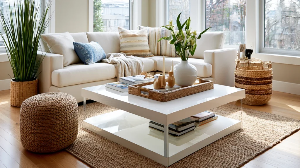 8 Modern Interior Design Living Room Minimalist Ideas 4 Add a White Coffee Table