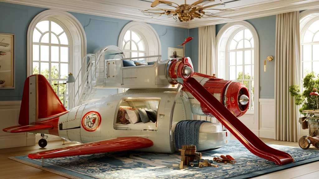 9 Best Kids Room Design Ideas 5 Airplane Themed Bed with Slide