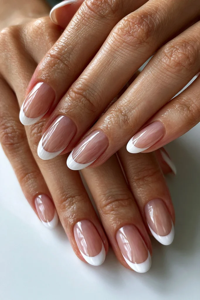 12 White French Tip Nails with Design Ideas 9 Almond White French Tip Nails