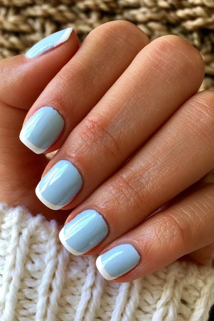 9 Soft French Tip Nails Ideas 3 Baby Blue French Tip Nails