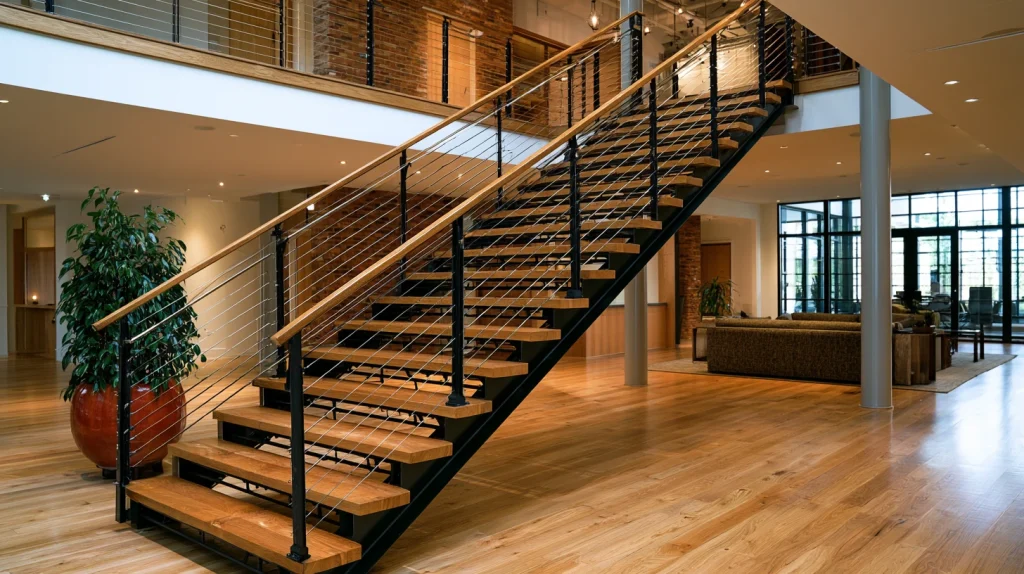 8 Famous Metal Stairs Ideas 4 Black Metal Stair with Wood Treads