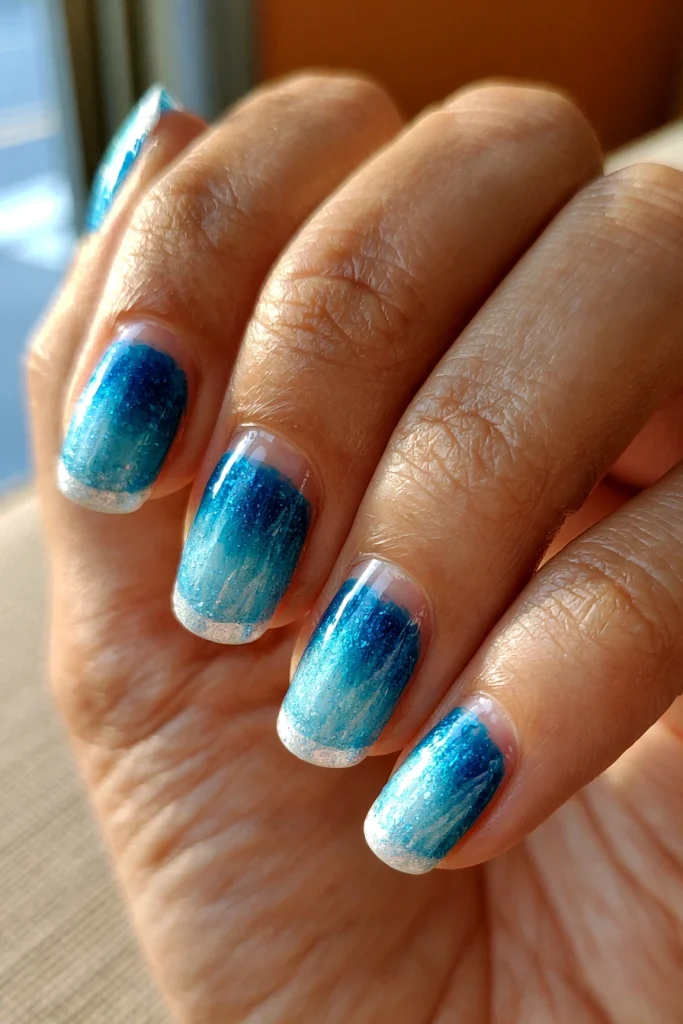 10 Blue French Tip Nails Ideas 4 Blue Ombre French Tips