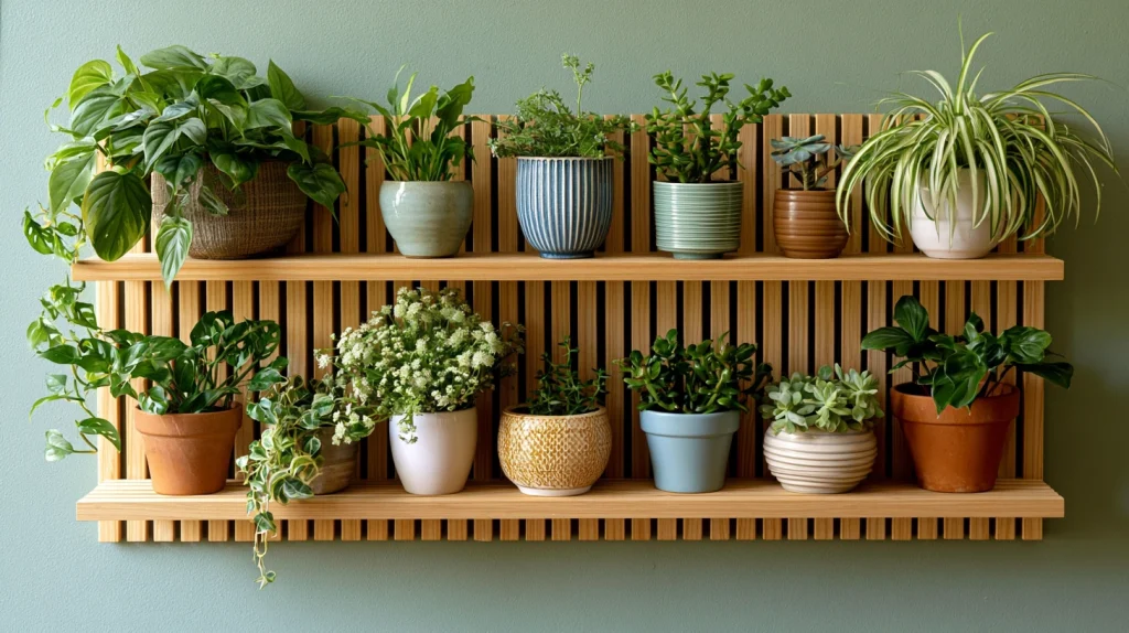 9 Gorgeous Plant Display Indoor Ideas 3 Build a Slat Wall Plant Shelf