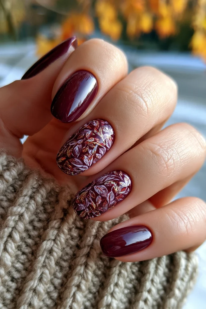 8 Brown Skin Nails Ideas 5 Burgundy Autumn Nails