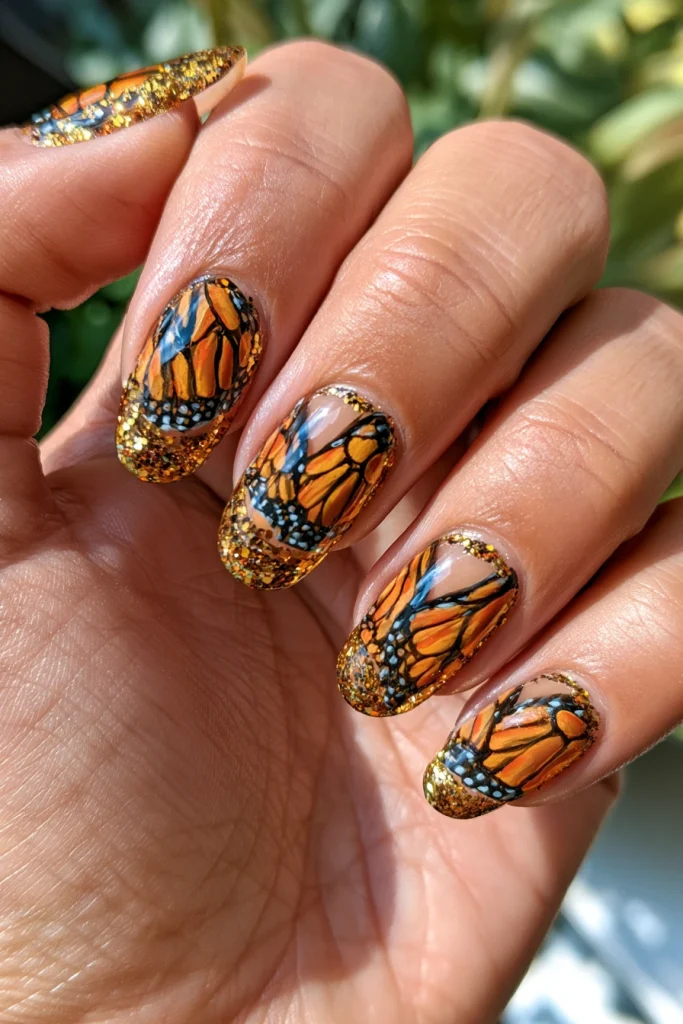 11 Neon French Tip Nails Ideas 8 Butterfly Wing French Tips