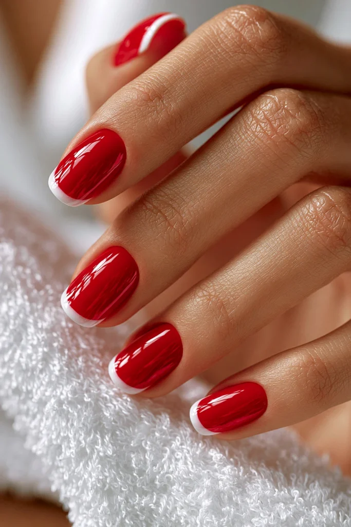 9 Red French Tip Nails Ideas 7 Cherry Red French Tip Nails