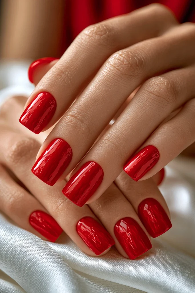 8 Summer Red Nails Ideas 2 Classic Cherry Red Gloss Nails