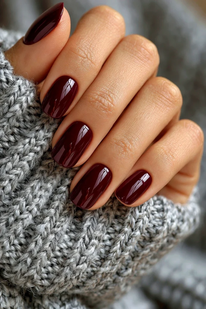 8 Red Burgundy Nails Ideas 2 Classic Glossy Burgundy Nails