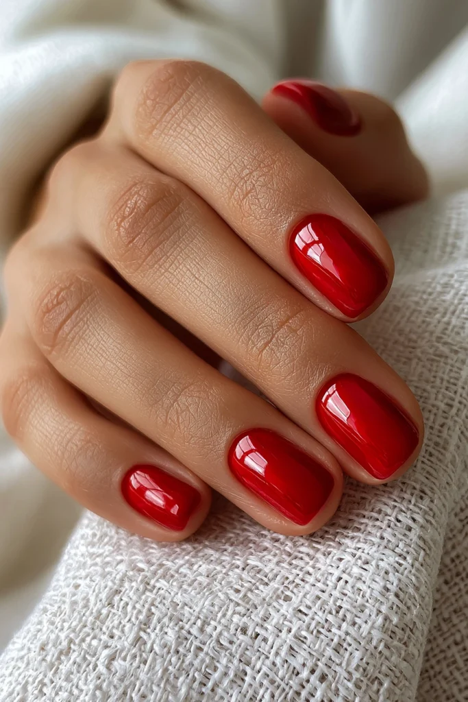 10 Famous Red Gel Nails Ideas 2 Classic Glossy Red Gel Nails