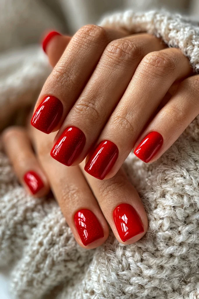 10 Special Red Square Nails Ideas 2 Classic Glossy Red Square Nails