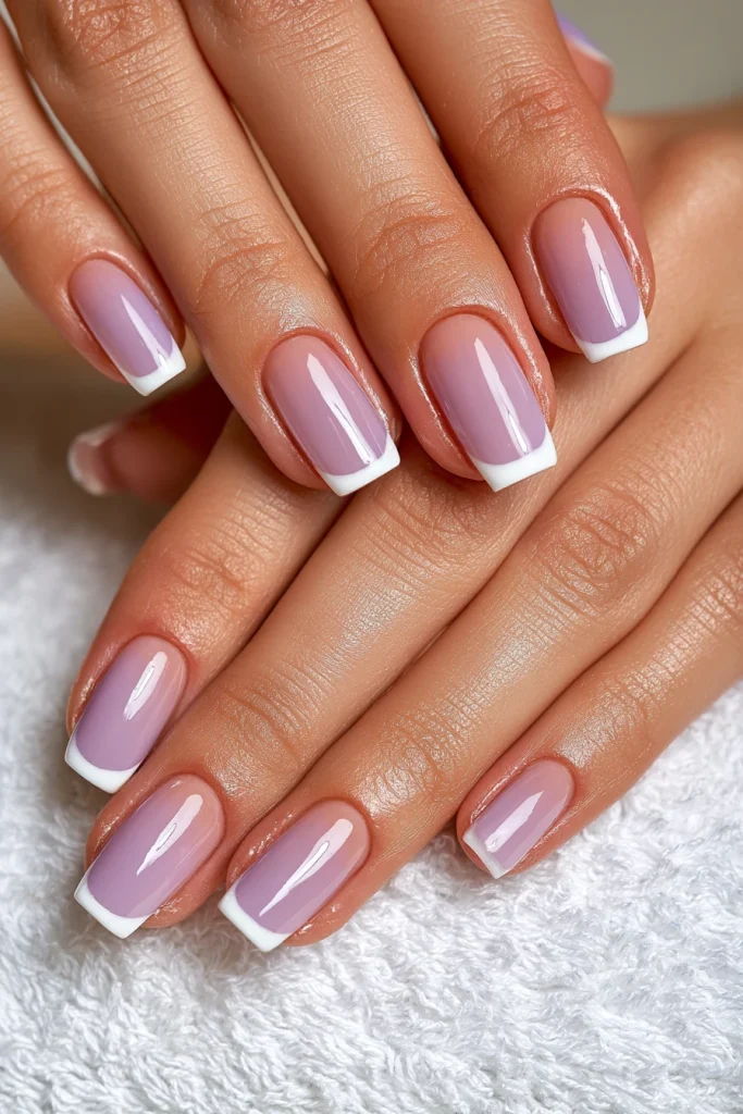9 Purple French Tip Nails Ideas 2 Classic Lavender French Tips