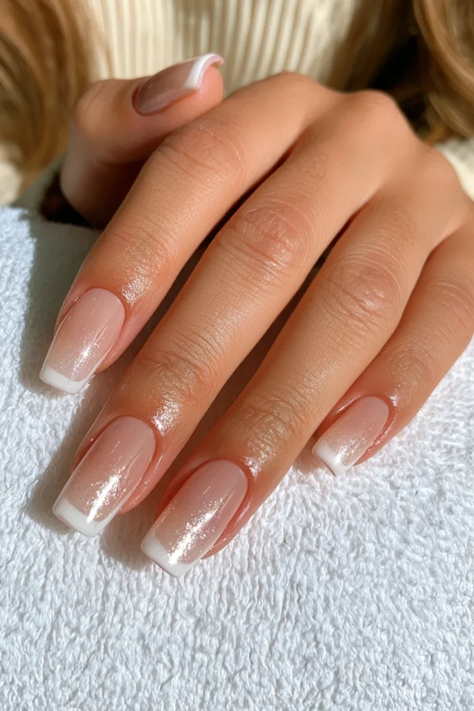 8 Ombre French Tip Nails Ideas 2 Classic Pink and White Ombre French Tips