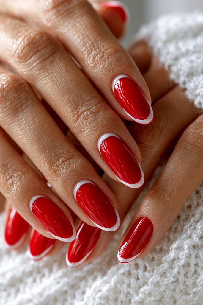 9 Red French Tip Nails Ideas 2 Classic Red French Tip Almond Nails