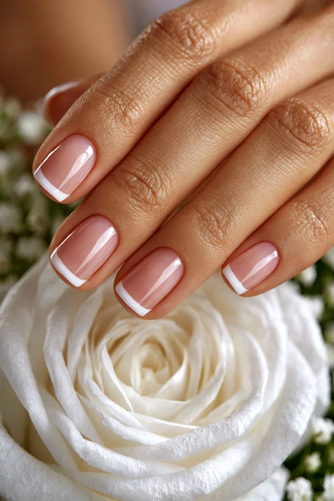 9 Short French Tip Acrylic Nails Ideas 2 Classic White Short French Tips