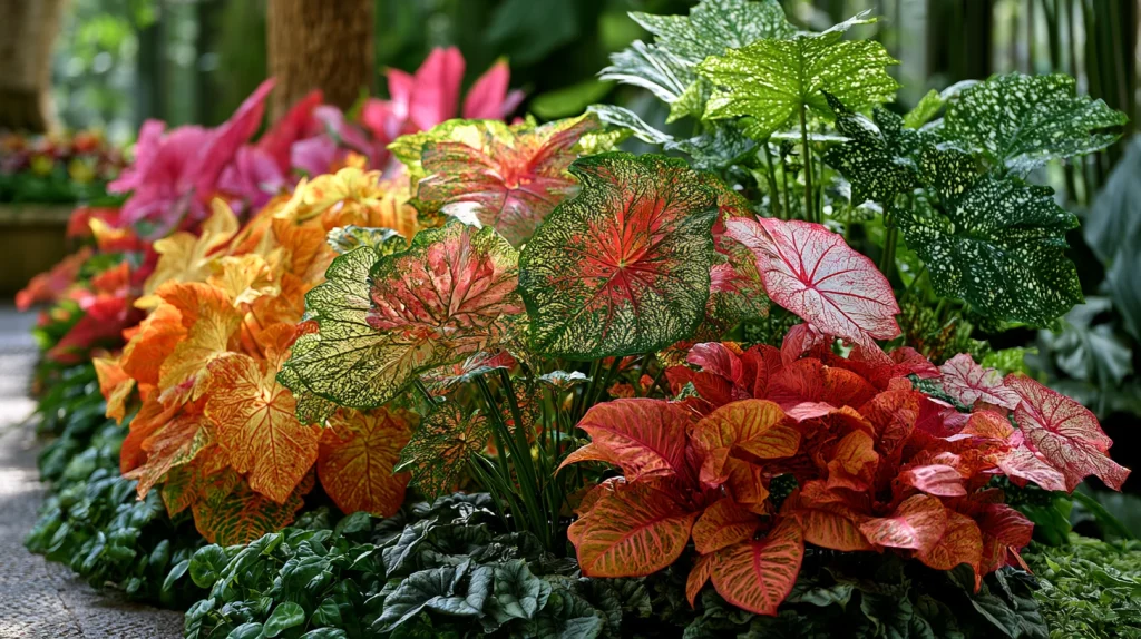 11 Exclusive Pink Plants Indoor Ideas 4 Colorful Caladium Display
