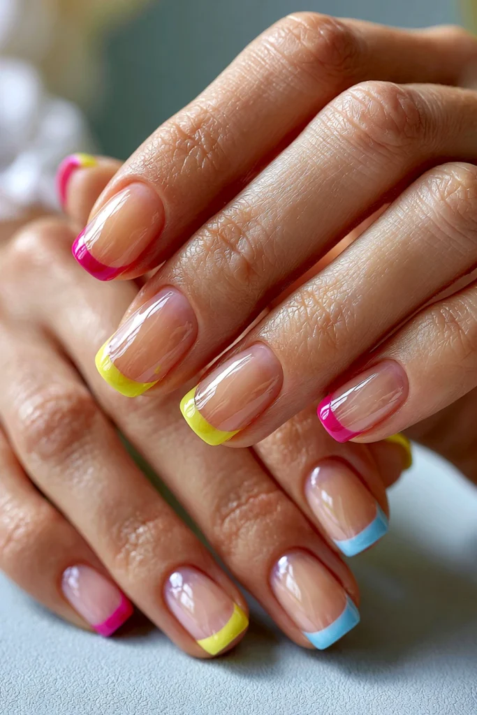 11 French Tip Nails Ideas 3 Colorful French Tip Nails