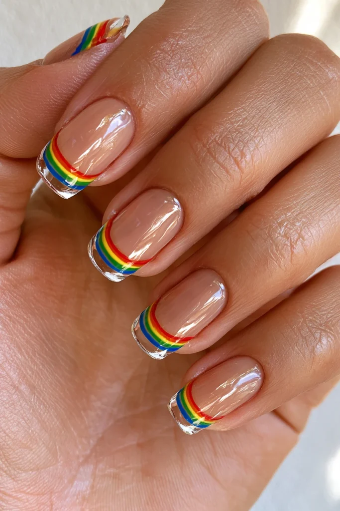 10 Funky French Tip Nails Ideas 2 Colorful Rainbow French Tips