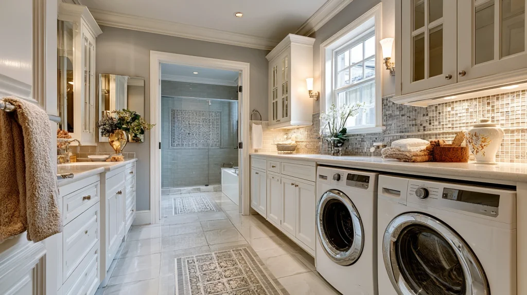 8 Modern Small Laundry Room Ideas 5 Combine a Half Bath and Laundry Room
