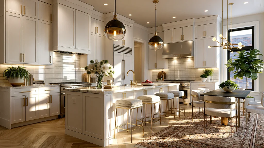 8 Popular White Kitchen Ideas 2 Create a Modern White and Gold Kitchen