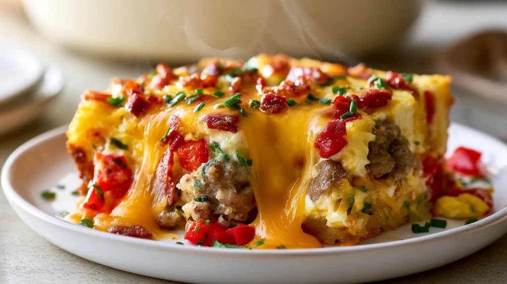 Crock Pot Breakfast Casserole - Easy Overnight Recipe 2 Crock Pot Breakfast Casserole