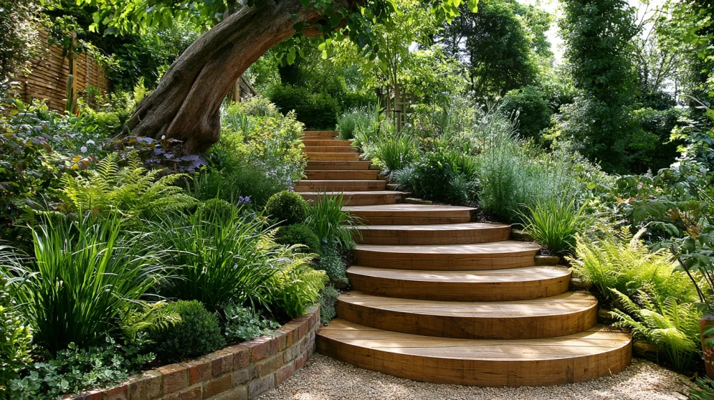 7 Modern Outdoor Stairs Ideas 7 Curved Garden Steps