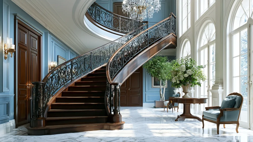12 Gorgeous Home Stairs Design Ideas 5 Curved Statement Staircase