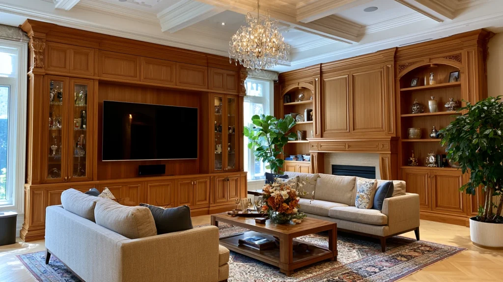 10 Best Hidden TV Living Room Ideas 8 Custom TV Millwork Wall
