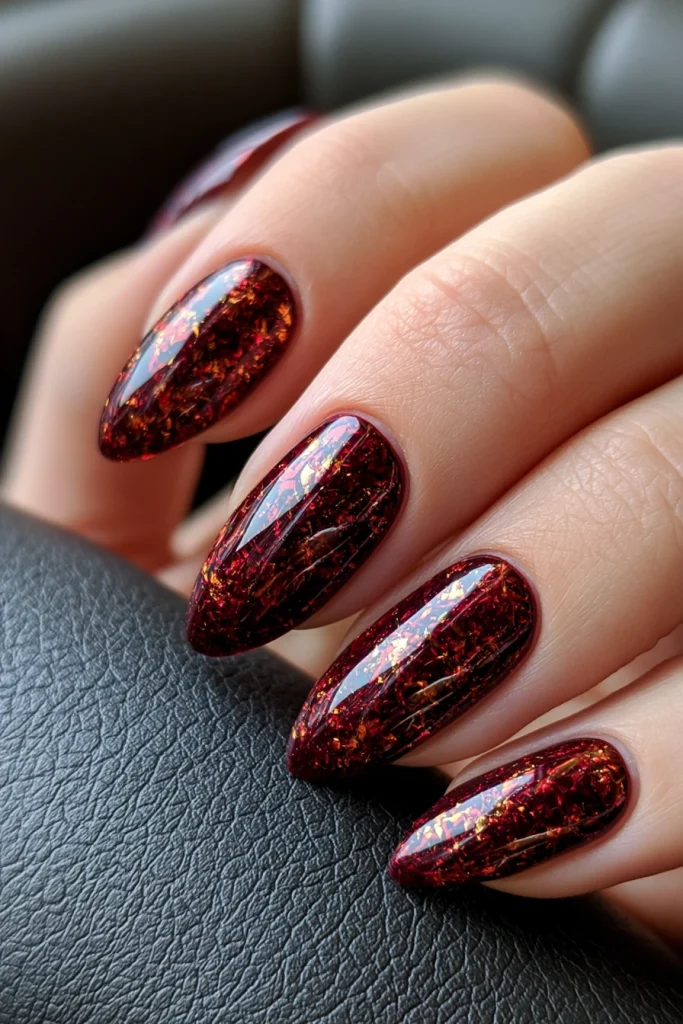 9 Red Aura Nails Ideas 4 Deep Ruby Aura Nails