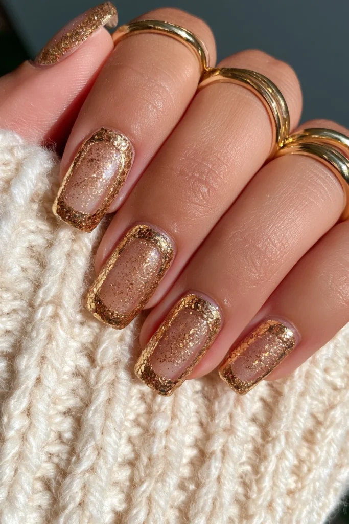 8 Gold French Tip Nails Ideas 6 Double Gold French Tips