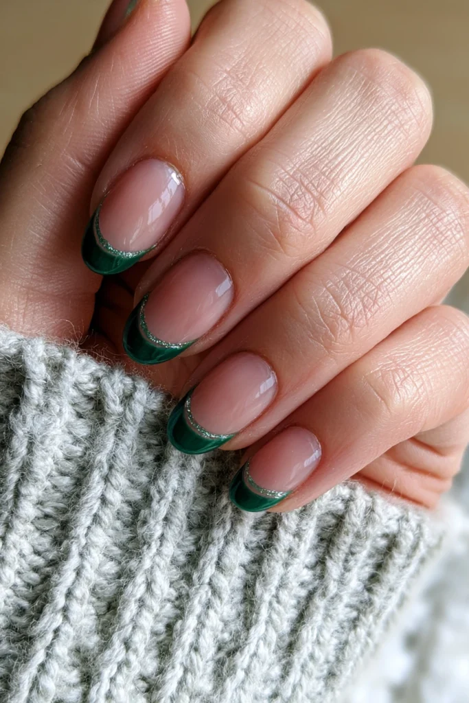 10 Green French Tip Nails Ideas 5 Double Green French Tips