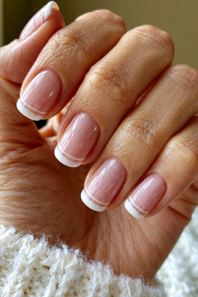 12 White French Tip Nails with Design Ideas 10 Double White French Tips 1