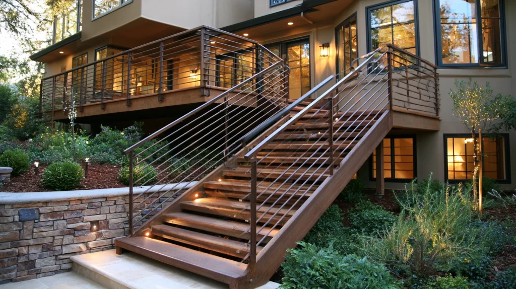 8 Famous Metal Stairs Ideas 7 Exterior Metal Stairs with Modern Railings