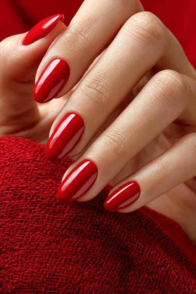 10 Ferrari Red Nails Ideas 3 Ferrari Red Almond Nails