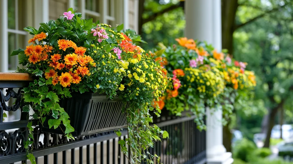 8 Modern Balcony Flower Garden Ideas 2 Fill Railing Planters with Seasonal Flowers