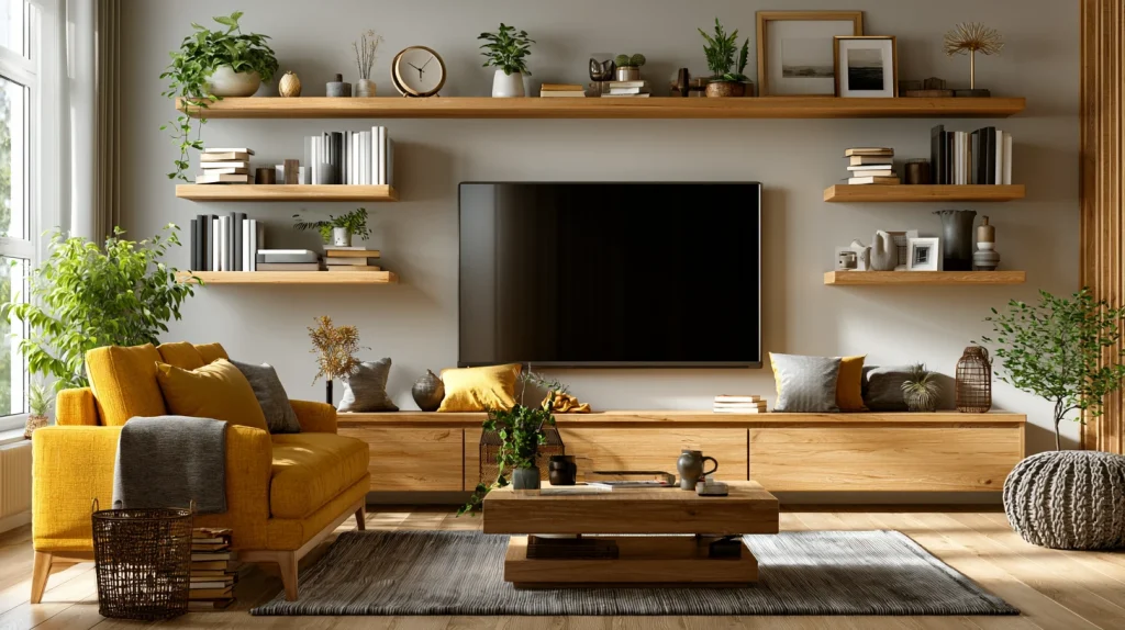 8 Famous Plant Shelves Indoor Ideas 2 Floating Shelves Around the TV