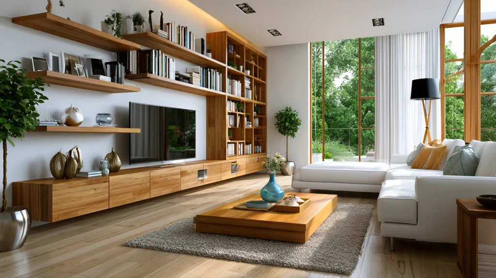8 Famous Plant Shelves Indoor Ideas 6 Floating Shelves Beside the TV